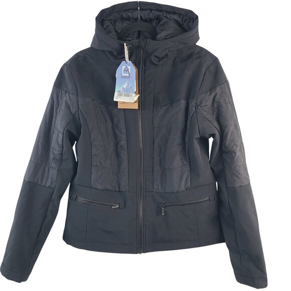Avalanche Jackets & Blazers - Avalanche Womens Water-Resistant Black Jacket With Hood & Ski Pass Pocket Sz M